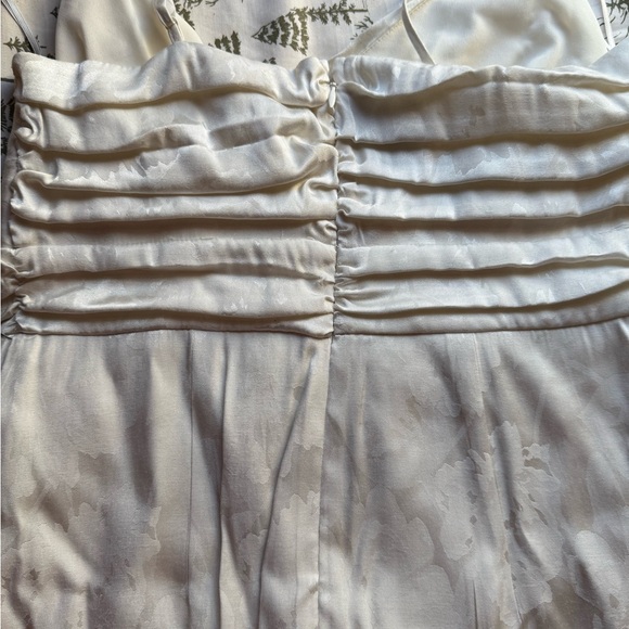 Express White Ruched Slip Elegant Dress with Spaghetti Strap - Picture 4 of 6